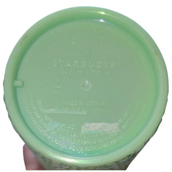 Starbucks 2024 Summer Mint Jeweled Tumbler With Straw 24 Oz - Picture 3 of 6